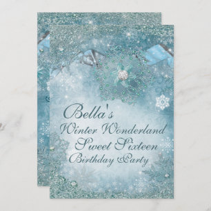 Wonderland Snowflake Party Invitations
