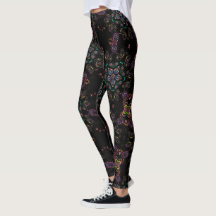 Wonderland verrückt kitty geometrisch schwarzen Sm Leggings