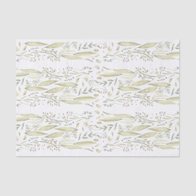 Wonderland Watercolor Floral Rustikale Hochzeit Seidenpapier (Vorderseite)
