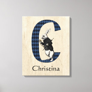 Wonderland Weißer Hase Buchstabe C Leinwanddruck
