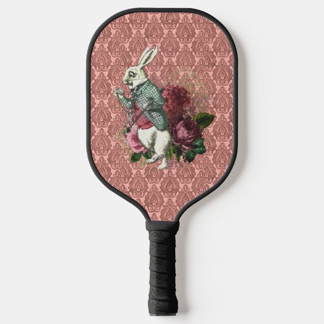 Wonderland Weißes Kaninchen Pickleball Schläger (Vorderseite)