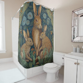 Wonderland Whimsy: Eine Familie von Hares Duschvorhang