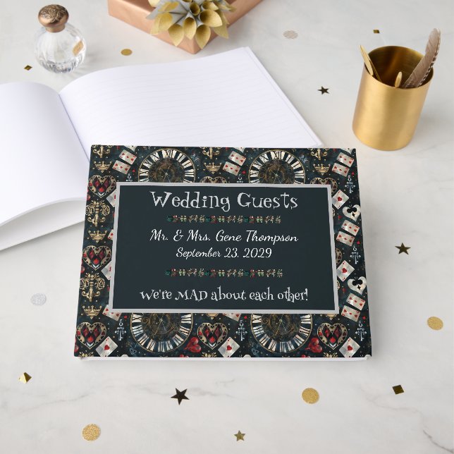 Wonderland Whimsy Wedding Guestbook Gästebuch (Vorderseite Offen)