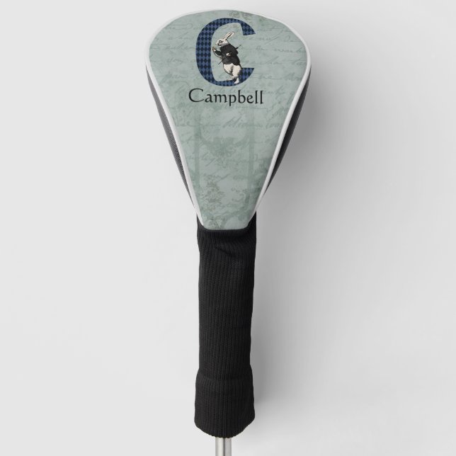 Wonderland White Rabbit Letter C Golf Headcover (Vorderseite)