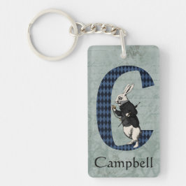 Wonderland White Rabbit Letter C Schlüsselanhänger