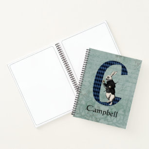 Wonderland White Rabbit Letter C Sketch Notizbuch