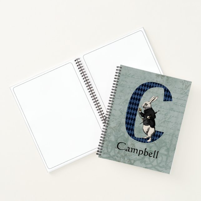 Wonderland White Rabbit Letter C Sketch Notizbuch (Innenseite)