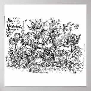 Wonderland-Zeichen Poster