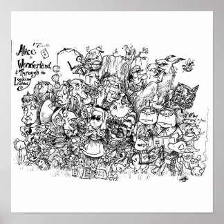 Wonderland-Zeichen Poster