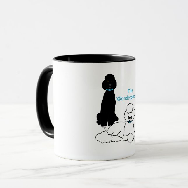 Wonderpoodles Tasse mit farbigem Griff (Vorderseite Links)