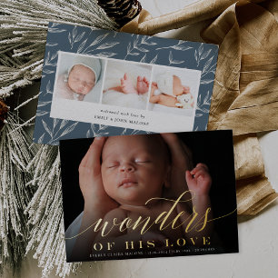 Wonders Holiday Foto Foil Birth Ankündigung