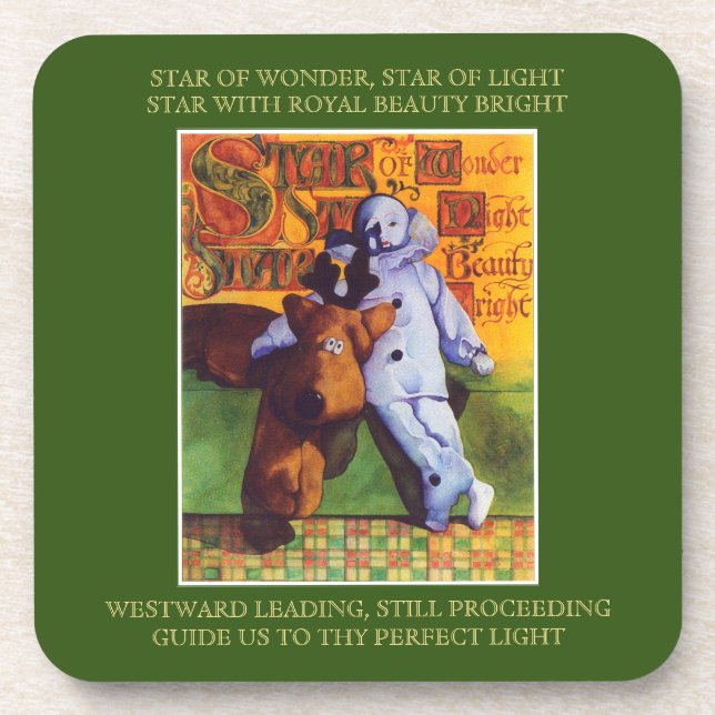 WONDERSTAR Untersetzer + Texte / grün (Vorderseite)
