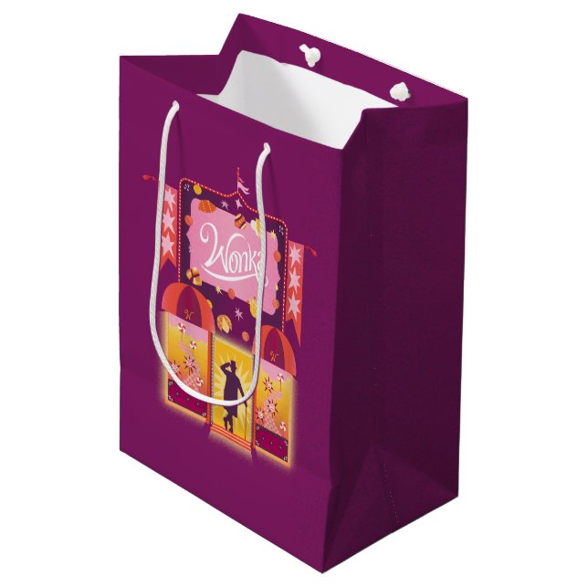 Wonka Candy Store Grafik Mittlere Geschenktüte (Vorderseite Schrägansicht)