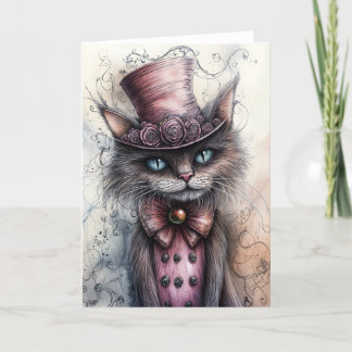 Wonka Cat Grußkarte Dankeskarte