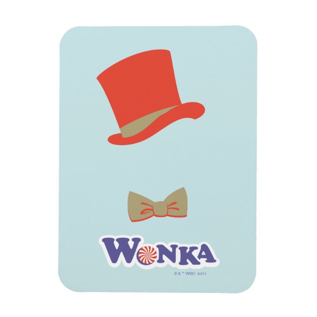 Wonka Top Hat & Bow Krawatte Magnet (Vertikal)