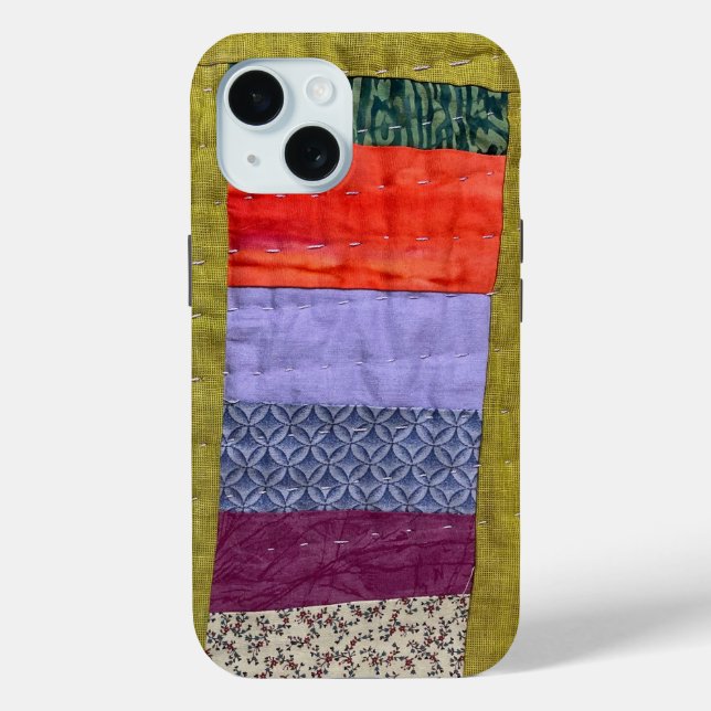 Wonky Modern Patchwork Quilt phone case (Rückseite)