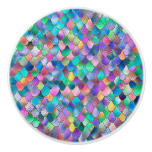 Wonky Rainbow Glitzer Metal Mermaid Scales Keramikknauf
