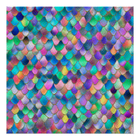 Wonky Rainbow Glitzer Metal Mermaid Scales
