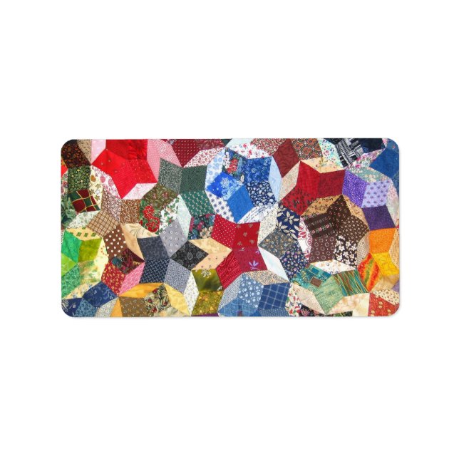 Wonky Star Quilt Adressaufkleber (Vorne)