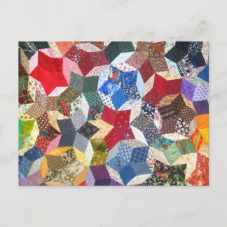 Wonky Star Quilt Postkarte