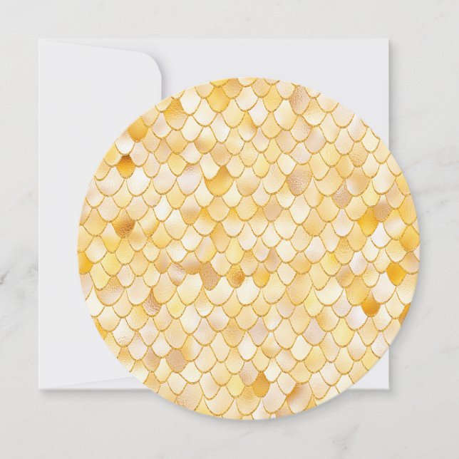 Wonky Watercolor Gold Glitzer Metal Mermaid Scales (Vorderseite)