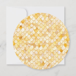 Wonky Watercolor Gold Glitzer Metal Mermaid Scales