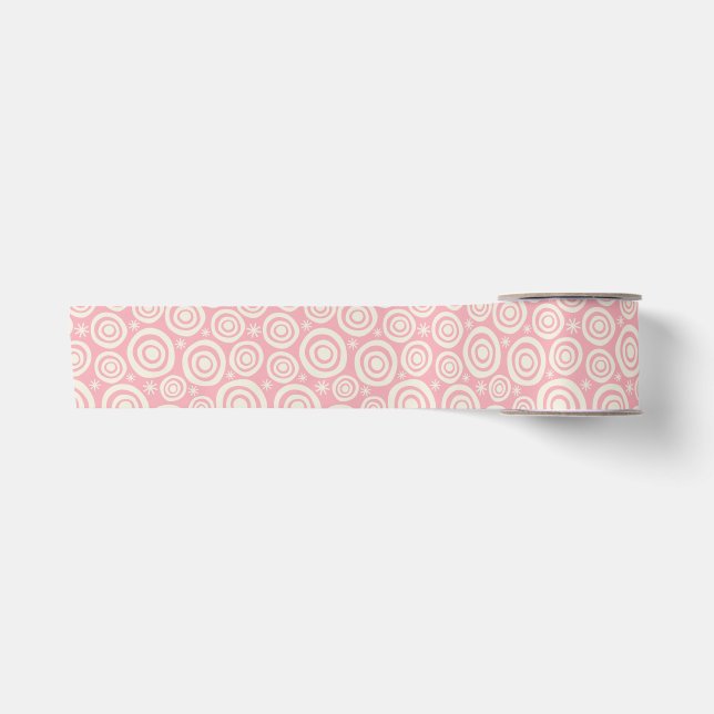 Wonky-Zielkreise und -steine - rosa Satinband (Vorderseite)