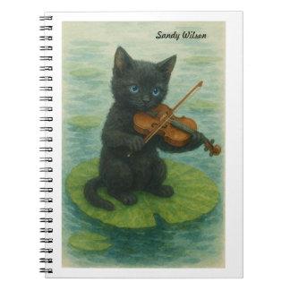 Wonky Zoo Black Kitty Spiral Photo Notebook Notizblock