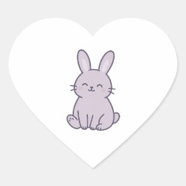 Wonky Zoo Bunny Heart Sticker