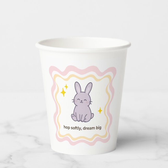 Wonky Zoo Bunny  - Papiertasse Pappbecher (Vorderseite)