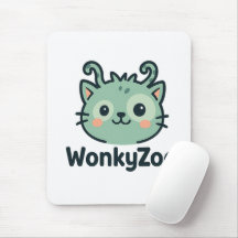 Wonky Zoo Cat Mousepad | Funny Desk Zubehör
