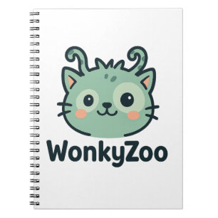 Wonky Zoo Cat Notebook   Funny Animal Journal Notizblock