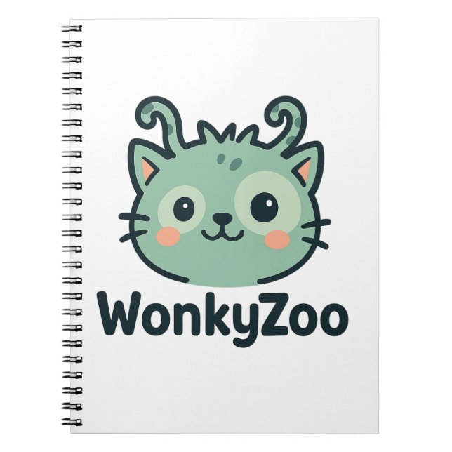 Wonky Zoo Cat Notebook | Funny Animal Journal Notizblock (Vorderseite)
