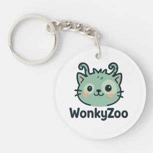 Wonky Zoo Chat Porte - clé acrylique