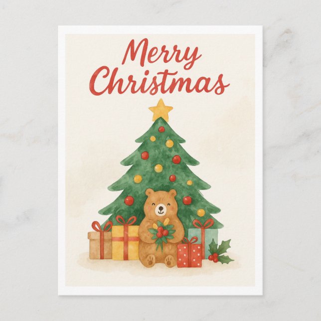 Wonky Zoo Christmas Postcard Postkarte (Vorderseite)