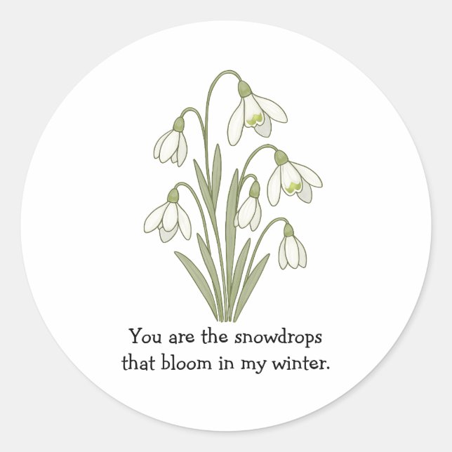 Wonky Zoo Lovely Snowdrops Aufkleber (Vorderseite)