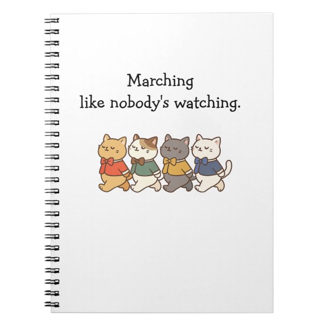 Wonky Zoo Marching Cats Spiral Photo Notebook Notizblock (Vorderseite)
