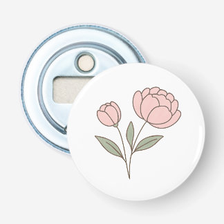 Wonky Zoo Peonies Button Flaschenöffner