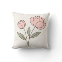Wonky Zoo Peonies Throw Kissen