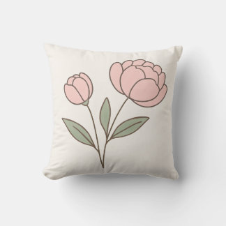 Wonky Zoo Peonies Throw Kissen