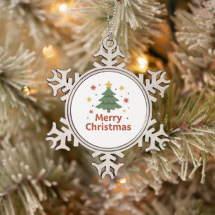 Wonky Zoo Weihnachten Snowflake Gerahmtes Ornament