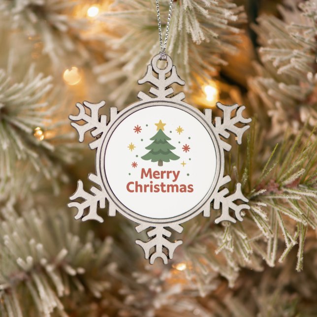 Wonky Zoo Weihnachten Snowflake Gerahmtes Ornament (Baum)
