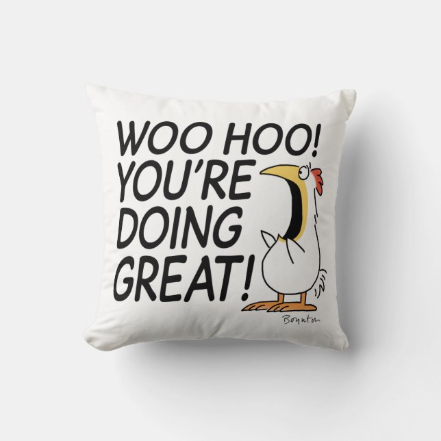 WOO HOO! DU MACHST GROSS! [fett] Sandra Boynton Kissen (Vorderseite)