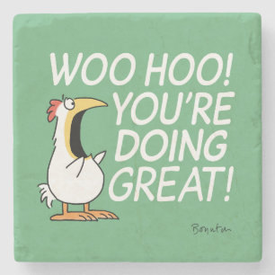 WOO HOO! DU MACHST GROSS! Sandra Boynton Steinuntersetzer