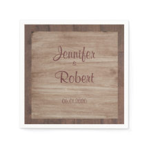 Wood and Birch Country Wedding Napkin