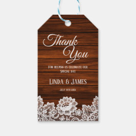 Wood and Lace Rustic Wedding Vielen Dank Tag Geschenkanhänger