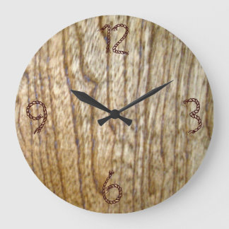 Wood and Rope Wall Clock Große Wanduhr