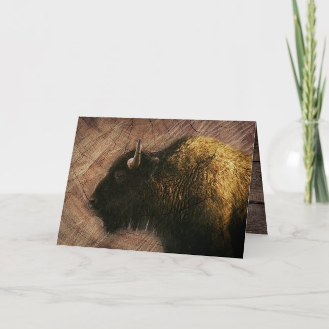 Wood Bison Buffalo Karte (Vorderseite)
