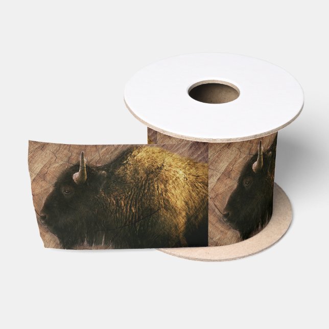 Wood Bison Buffalo Satinband (Spule)