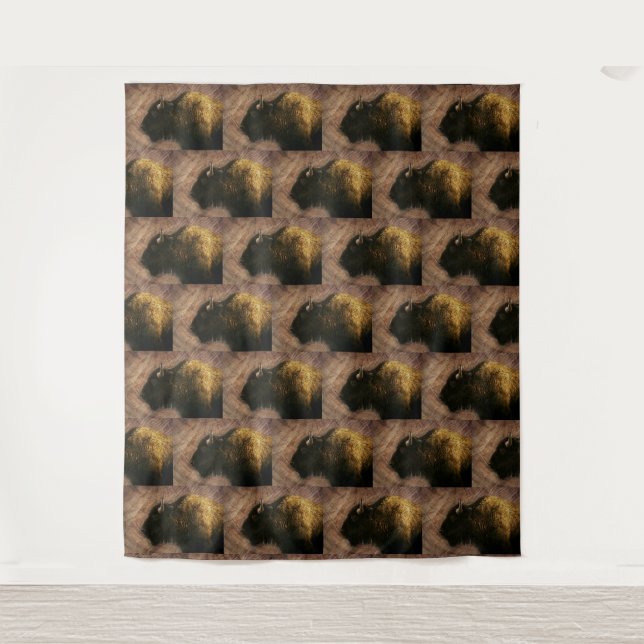 Wood Bison Buffalo Wandteppich (Vorderseite)